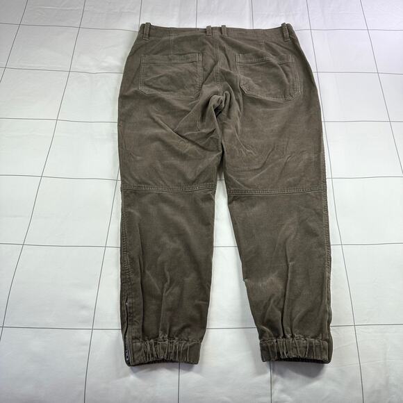 Banana Republic Pants Womens 10 Petite Brown Corduroy Jogger Utility Ankle Zip - Picture 3 of 13